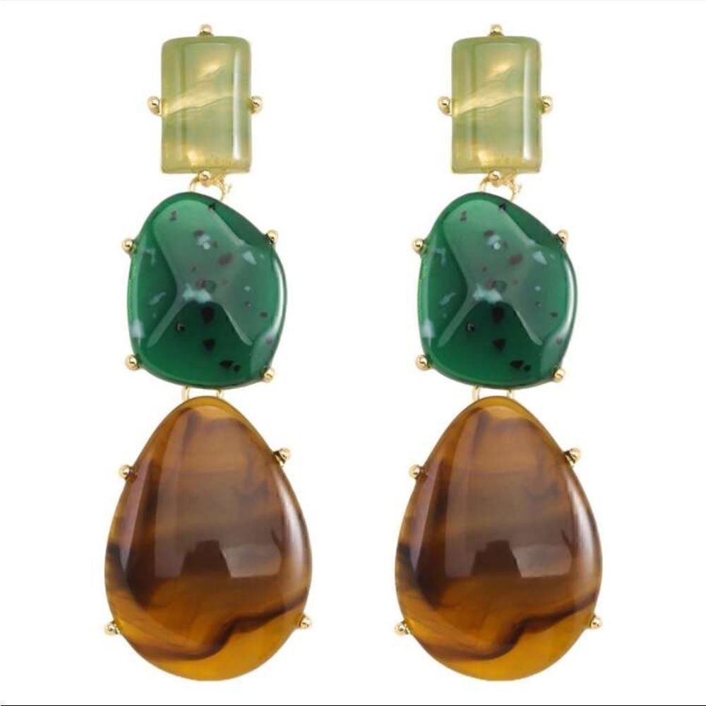 Stone drop earrings  S629